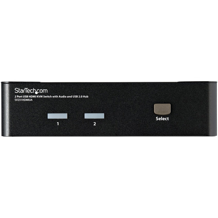 Front Image for StarTech 2 Port USB HDMI KVM Switch w/ Audio & USB 2.0 Hub, TAA