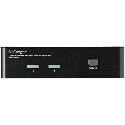 Front Image for StarTech 2 Port USB HDMI KVM Switch w/ Audio & USB 2.0 Hub, TAA