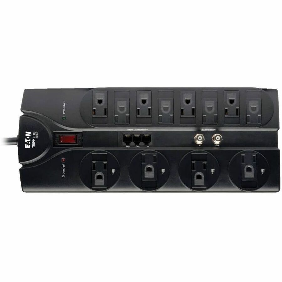 Alternate-Image3 Image for Tripp Lite by Eaton Protect It! 12-Outlet Surge Protector 8 ft. (2.43 m) Cord 2880 Joules Tel/Modem/Coaxial Protection
