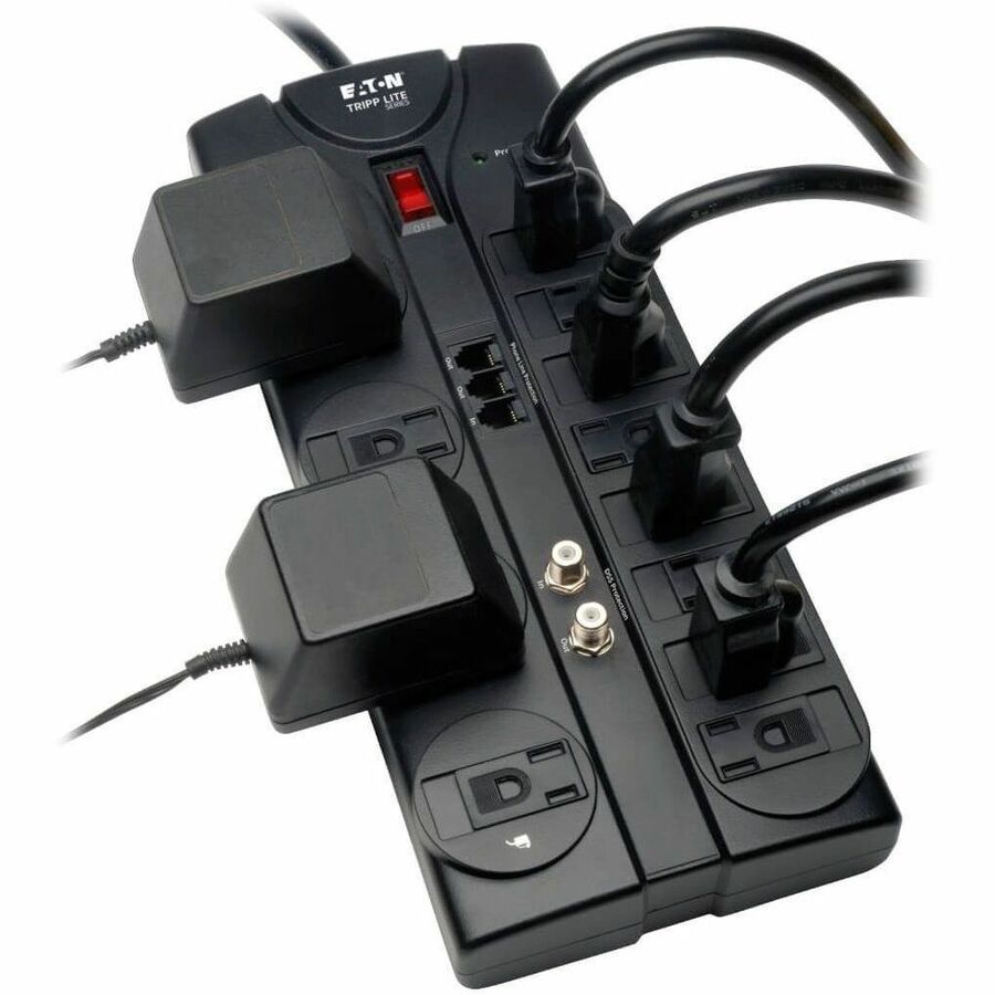 Alternate-Image2 Image for Tripp Lite by Eaton Protect It! 12-Outlet Surge Protector 8 ft. (2.43 m) Cord 2880 Joules Tel/Modem/Coaxial Protection