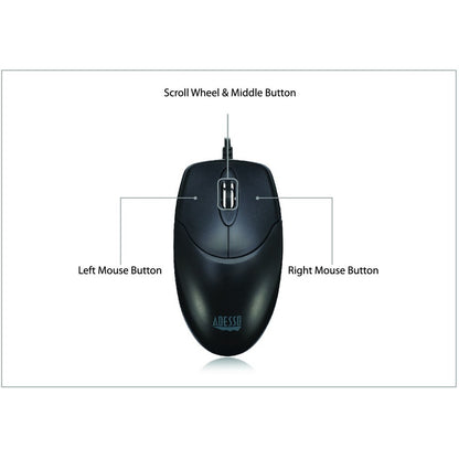 Alternate-Image5 Image for Adesso 3 Button Desktop Optical Scroll Mouse (USB)