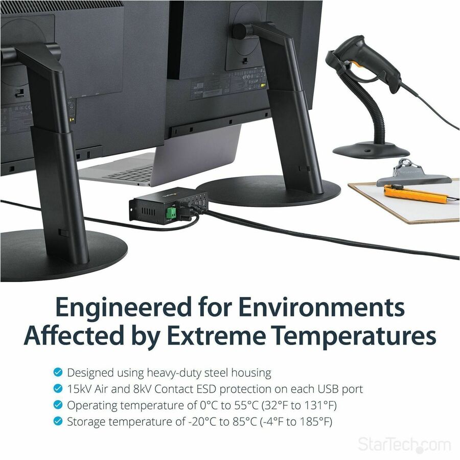 Alternate-Image2 Image for StarTech.com Mountable Rugged Industrial 7 Port USB 2.0 Hub