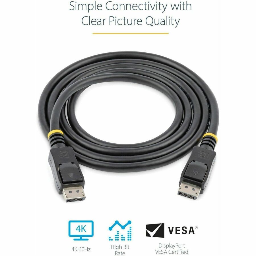 Alternate-Image5 Image for StarTech.com 3ft (1m) DisplayPort 1.2 Cable, 4K x 2K UHD VESA Certified DisplayPort Cable, DP Cable/Cord for Monitor, w/ Latches