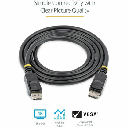 Alternate-Image5 Image for StarTech.com 3ft (1m) DisplayPort 1.2 Cable, 4K x 2K UHD VESA Certified DisplayPort Cable, DP Cable/Cord for Monitor, w/ Latches