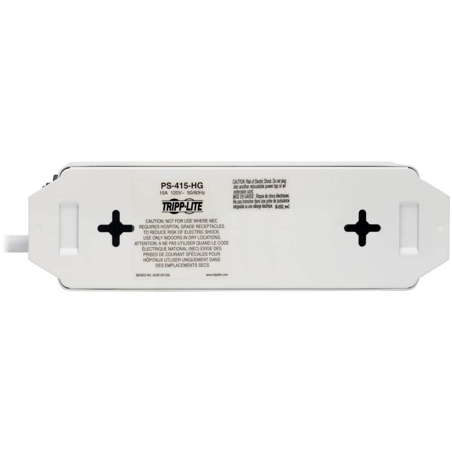 Alternate-Image4 Image for Eaton Tripp Lite Series Safe-IT Medical-Grade Power Strip, UL 1363, 4 Hospital-Grade Outlets, Antimicrobial, 15 ft. (4.57 m) Cord