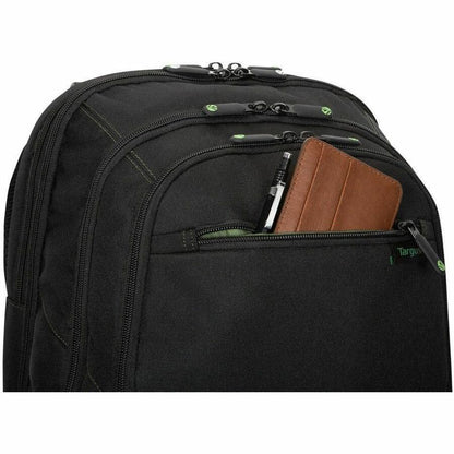 Alternate-Image10 Image for Targus Spruce EcoSmart TBB019US Carrying Case (Backpack) for 17" Notebook - Black, Green - TAA Compliant