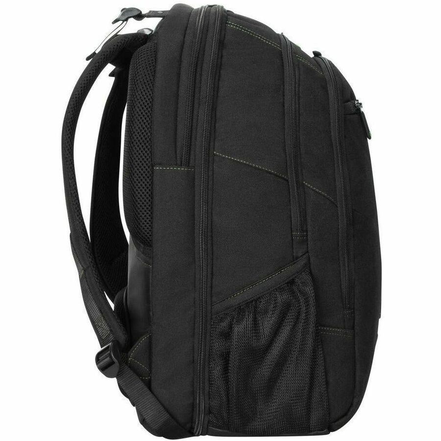 Left Image for Targus Spruce EcoSmart TBB019US Carrying Case (Backpack) for 17" Notebook - Black, Green - TAA Compliant