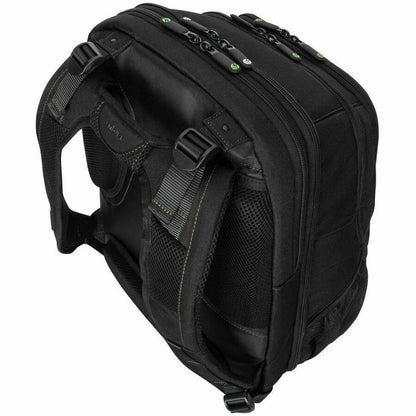 Top Image for Targus Spruce EcoSmart TBB019US Carrying Case (Backpack) for 17" Notebook - Black, Green - TAA Compliant