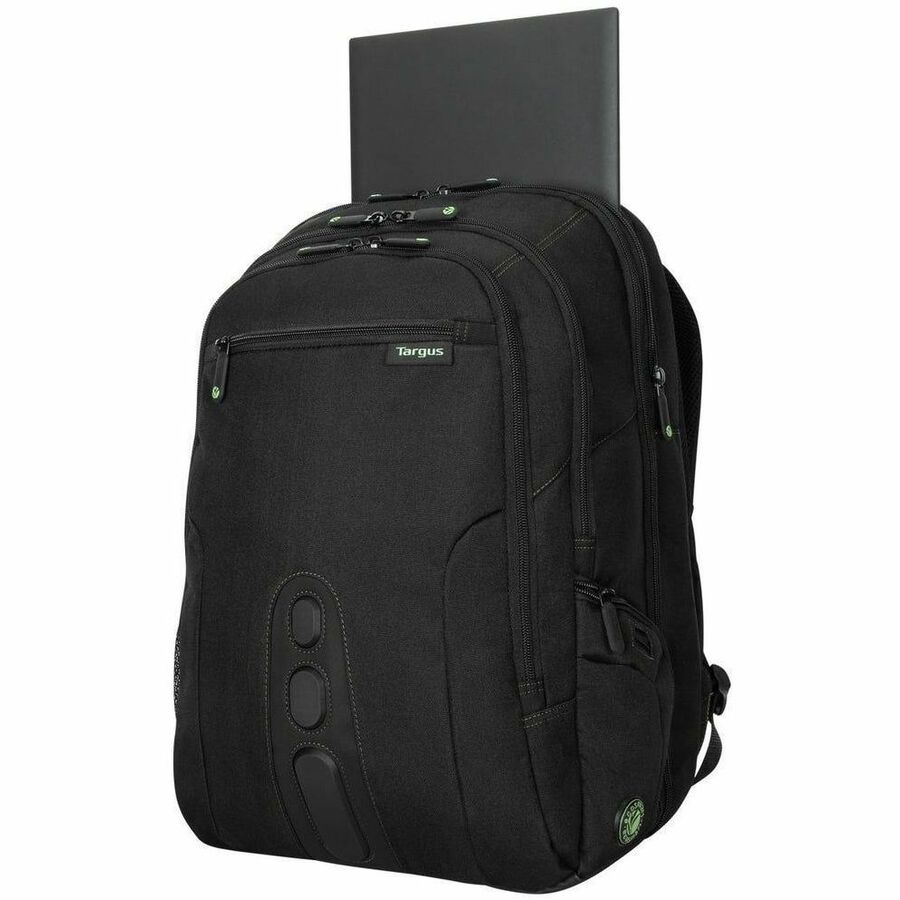 Alternate-Image7 Image for Targus Spruce EcoSmart TBB019US Carrying Case (Backpack) for 17" Notebook - Black, Green - TAA Compliant