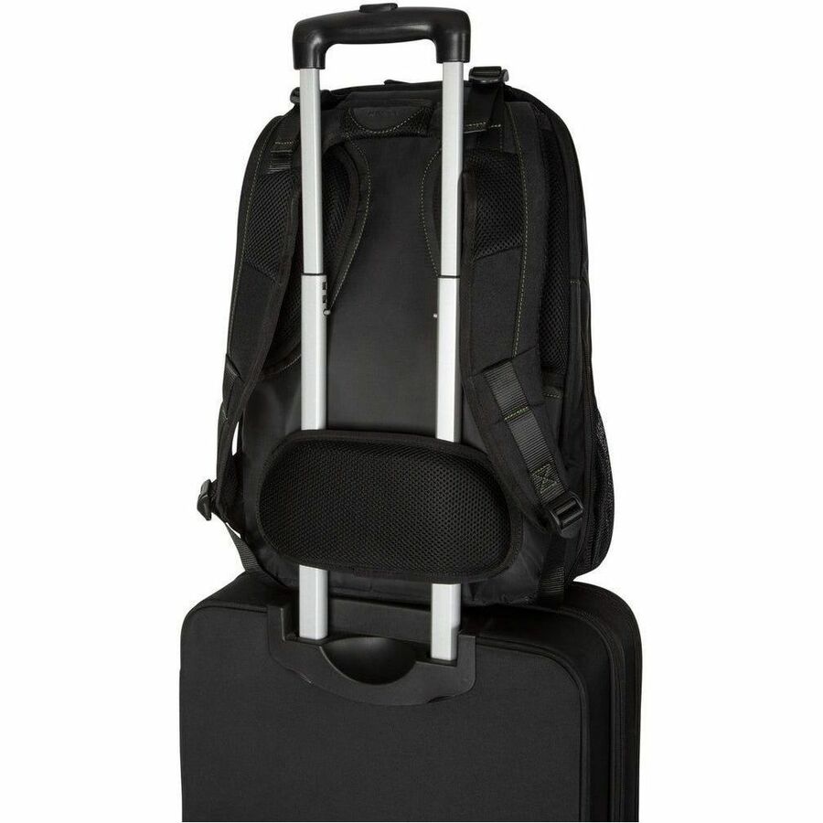 Alternate-Image3 Image for Targus Spruce EcoSmart TBB019US Carrying Case (Backpack) for 17" Notebook - Black, Green - TAA Compliant
