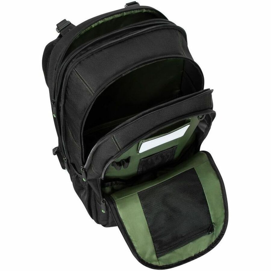 Alternate-Image9 Image for Targus Spruce EcoSmart TBB019US Carrying Case (Backpack) for 17" Notebook - Black, Green - TAA Compliant