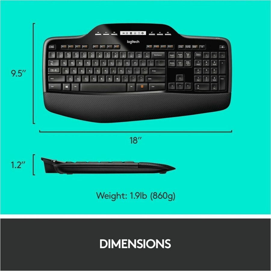 Alternate-Image7 Image for Logitech MK710 Wireless Keyboard and Mouse Combo for Windows, 2.4GHz Advanced Wireless, Wireless Mouse