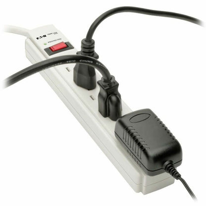 Alternate-Image2 Image for Eaton Tripp Lite Series Protect It! 6-Outlet Surge Protector, 6 ft. Cord, 900 Joules, Diagnostic LED, Light Gray Housing