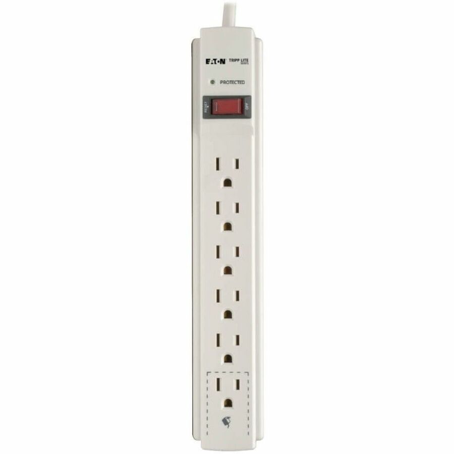 Alternate-Image3 Image for Eaton Tripp Lite Series Protect It! 6-Outlet Surge Protector, 6 ft. Cord, 900 Joules, Diagnostic LED, Light Gray Housing