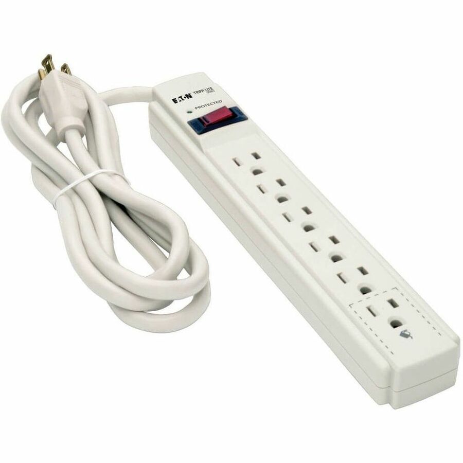 Alternate-Image6 Image for Eaton Tripp Lite Series Protect It! 6-Outlet Surge Protector, 6 ft. Cord, 900 Joules, Diagnostic LED, Light Gray Housing