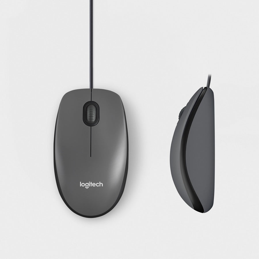 Alternate-Image5 Image for Logitech M100 Wired USB Mouse, 3-Buttons,1000 DPI Optical Tracking, Ambidextrous, Compatible with PC, Mac, Laptop (Gray)