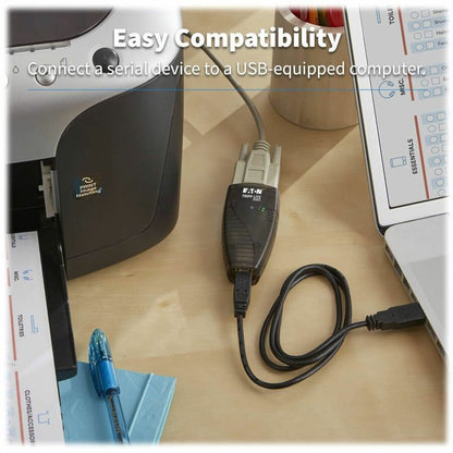 Alternate-Image1 Image for Eaton Tripp Lite Series Keyspan USB to Serial Adapter - USB-A Male to DB9 RS232 Male, 3 ft. (0.91 m), TAA