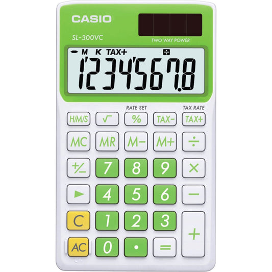 Main Image for Casio Sl300Vcgnsih Solar Wallet Calculator With 8-Digit Display - Green