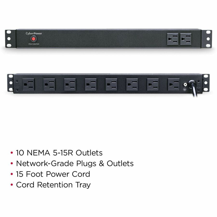 Alternate-Image2 Image for CyberPower PDU15B2F8R 100 - 125 VAC 15A Basic PDU