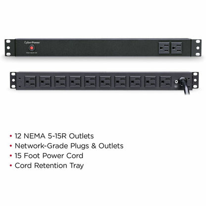 Alternate-Image3 Image for CyberPower PDU15B2F10R 100 - 125 VAC 15A Basic PDU