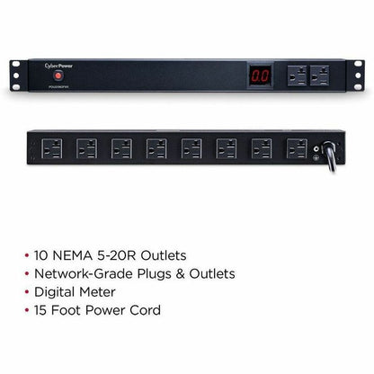 Alternate-Image3 Image for CyberPower PDU20M2F8R 100 - 125 VAC 20A Metered PDU