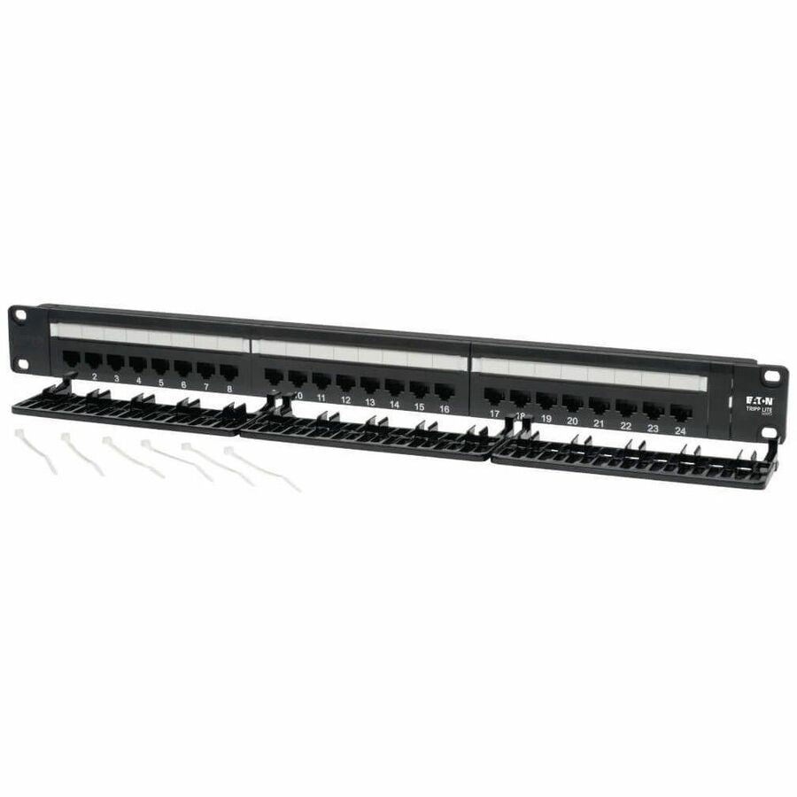 Alternate-Image2 Image for Eaton Tripp Lite Series 24-Port 1U Rack-Mount Cat6/Cat5 110 Patch Panel, 568B, RJ45 Ethernet, TAA