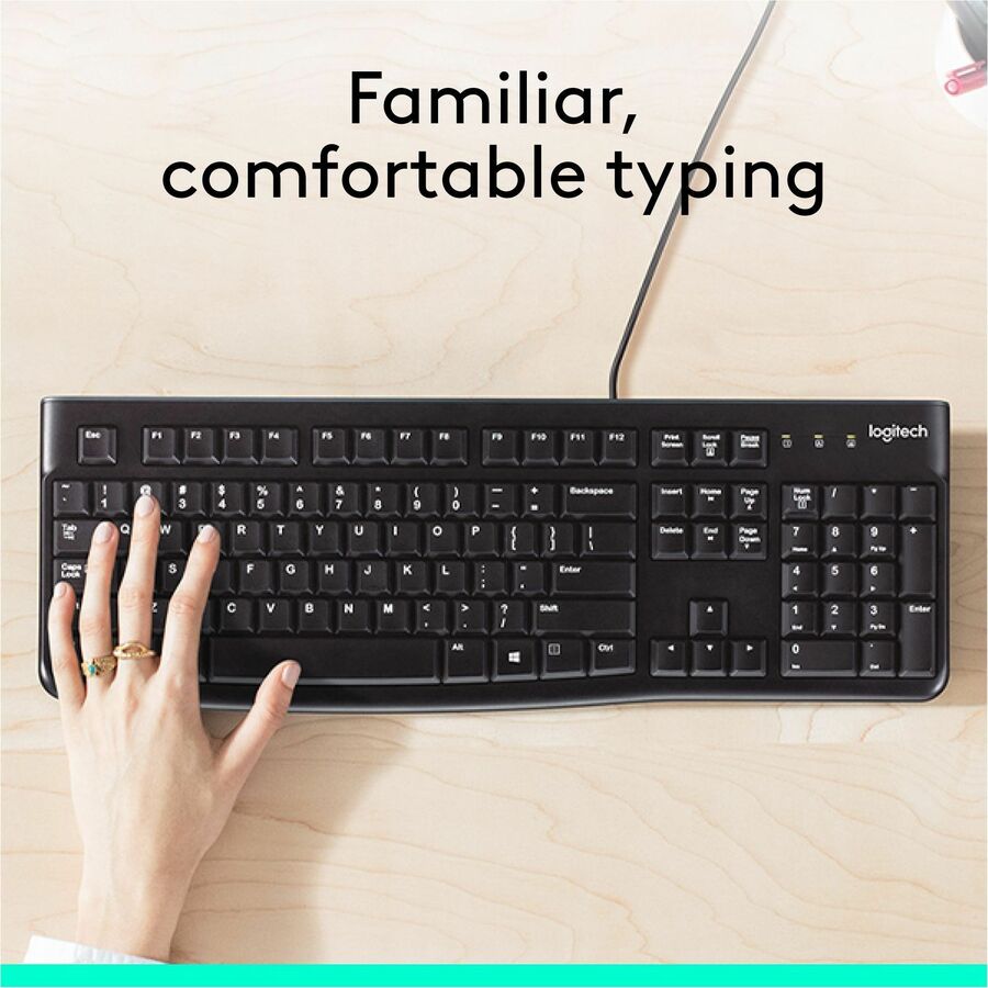 Alternate-Image1 Image for Logitech K120 Plug-and-Play USB Keyboard