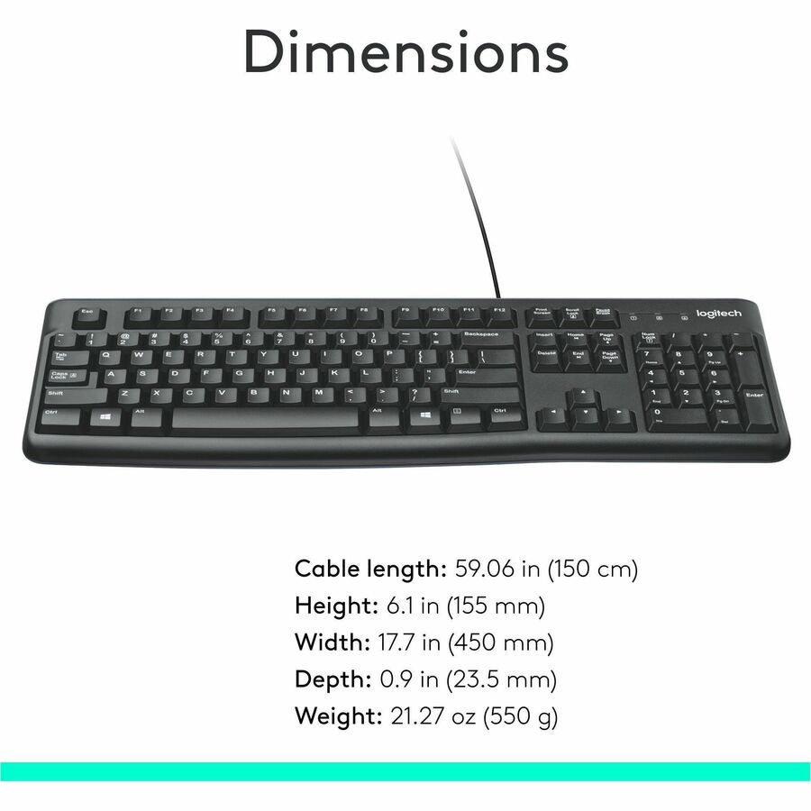 Alternate-Image7 Image for Logitech K120 Plug-and-Play USB Keyboard