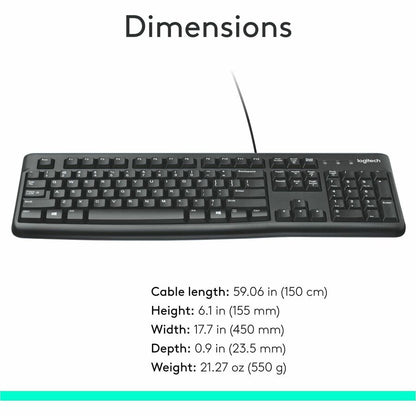 Alternate-Image7 Image for Logitech K120 Plug-and-Play USB Keyboard