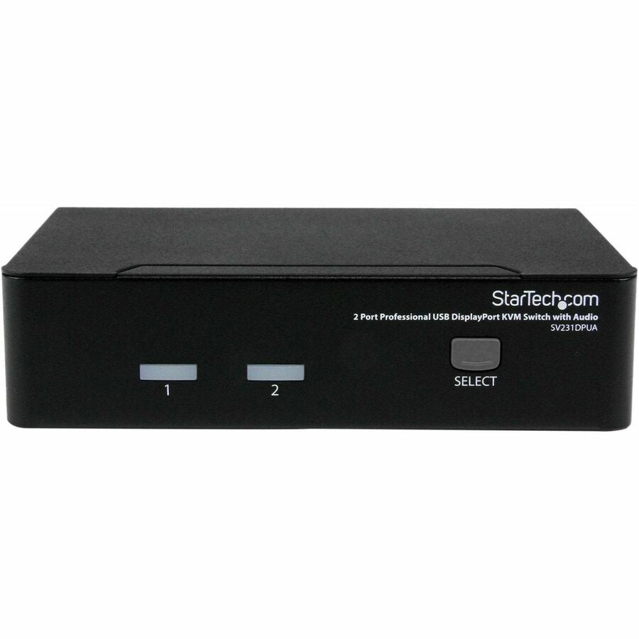 Front Image for StarTech 2 Port USB DisplayPort KVM Switch with Audio, TAA