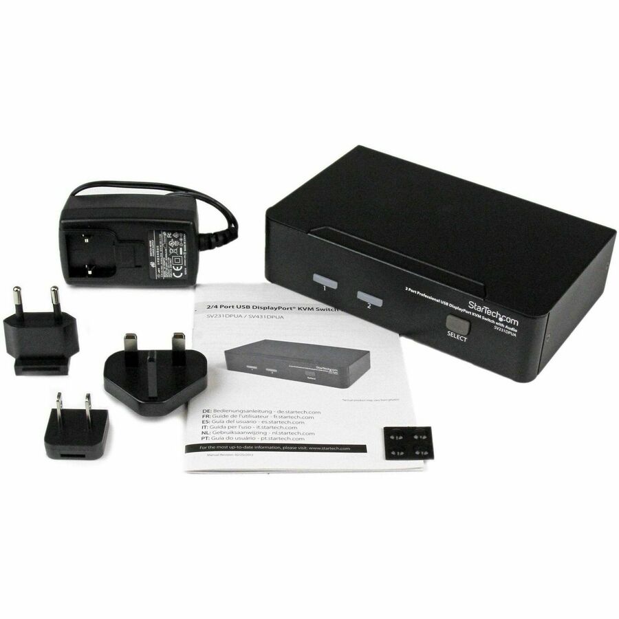 Alternate-Image1 Image for StarTech 2 Port USB DisplayPort KVM Switch with Audio, TAA