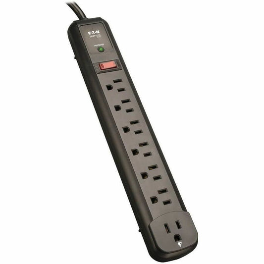 Main Image for Eaton Tripp Lite Series Protect It! 7-Outlet Surge Protector, 6 Right-Angle Outlets, 4 ft. (1.22 m) Cord, 1080 Joules, Diagnostic LED, Black Housing
