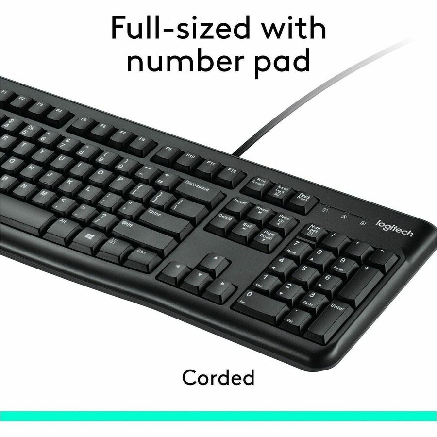 Alternate-Image3 Image for Logitech MK120 Wired Keyboard and Mouse Combo for Windows, Optical Wired Mouse, Full-Size Keyboard, USB Plug-and-Play
