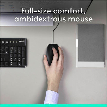 Alternate-Image2 Image for Logitech MK120 Wired Keyboard and Mouse Combo for Windows, Optical Wired Mouse, Full-Size Keyboard, USB Plug-and-Play