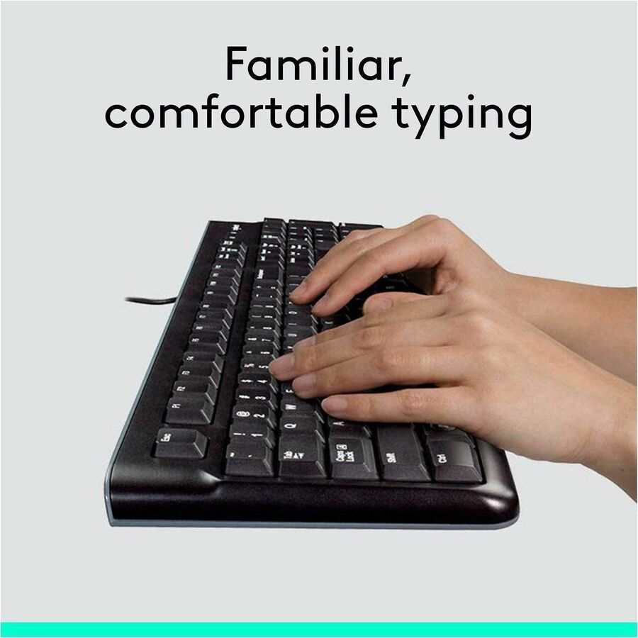 Alternate-Image1 Image for Logitech MK120 Wired Keyboard and Mouse Combo for Windows, Optical Wired Mouse, Full-Size Keyboard, USB Plug-and-Play