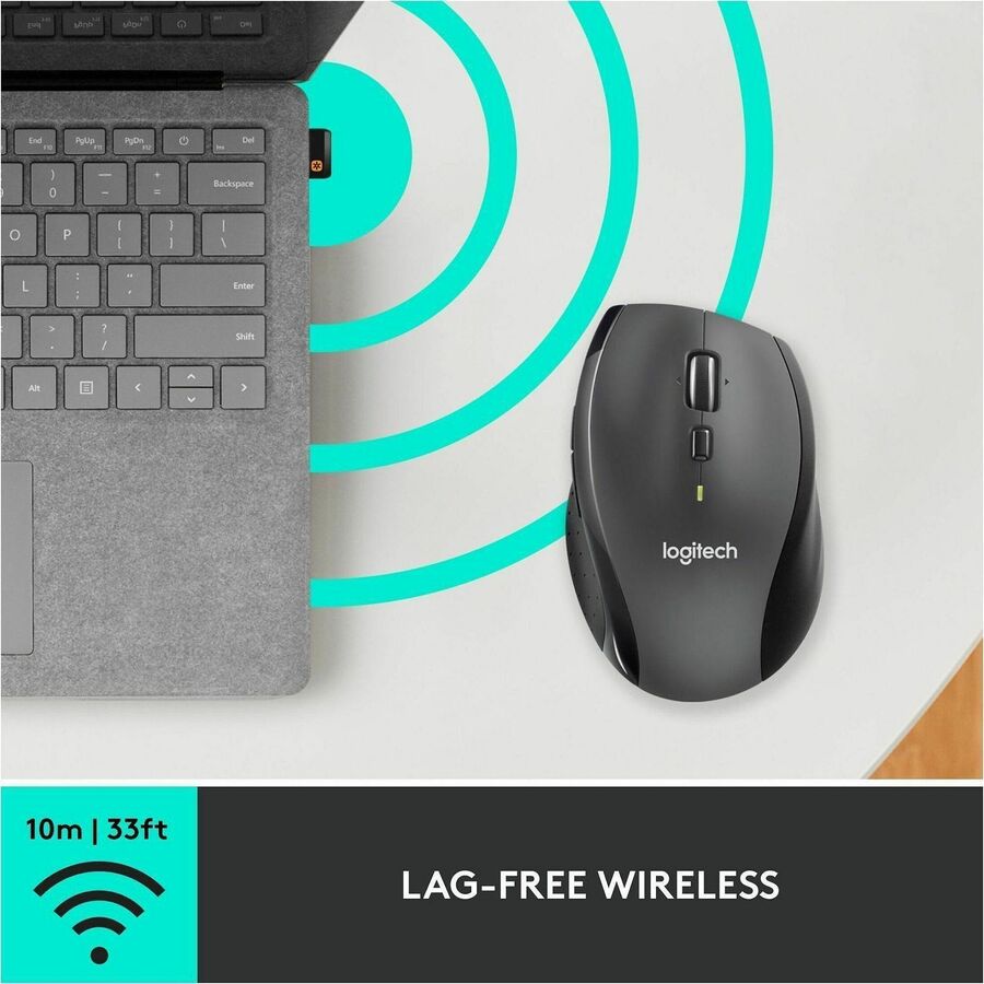 Alternate-Image6 Image for Logitech M705 Marathon Wireless Mouse, 2.4 GHz USB Unifying Receiver, 1000 DPI, 5-Programmable Buttons, Black