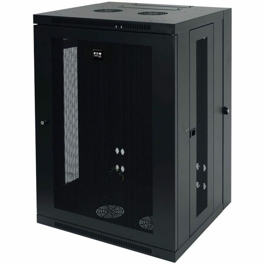 Alternate-Image3 Image for Eaton Tripp Lite Series SmartRack 18U Low-Profile Switch-Depth Wall-Mount Rack Enclosure Cabinet, Hinged Back
