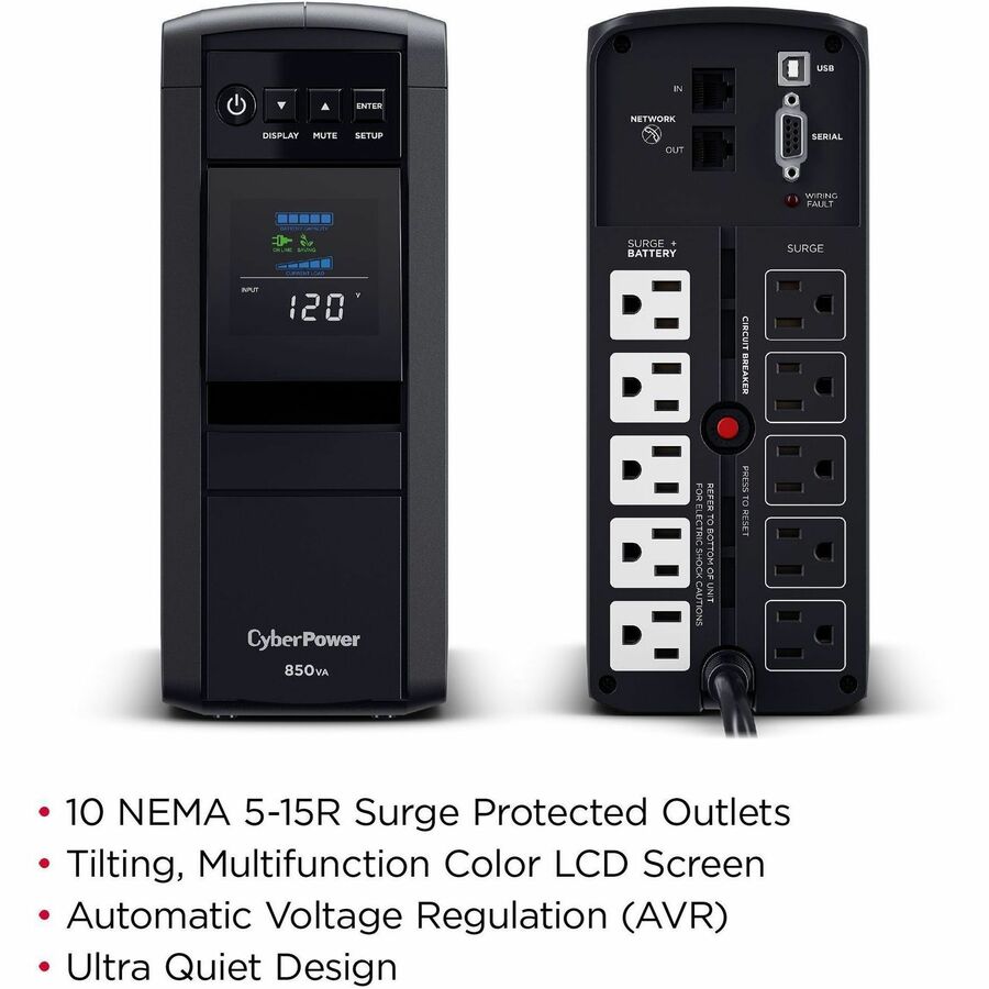 Alternate-Image2 Image for CyberPower CP850PFCLCD PFC Sinewave UPS Systems