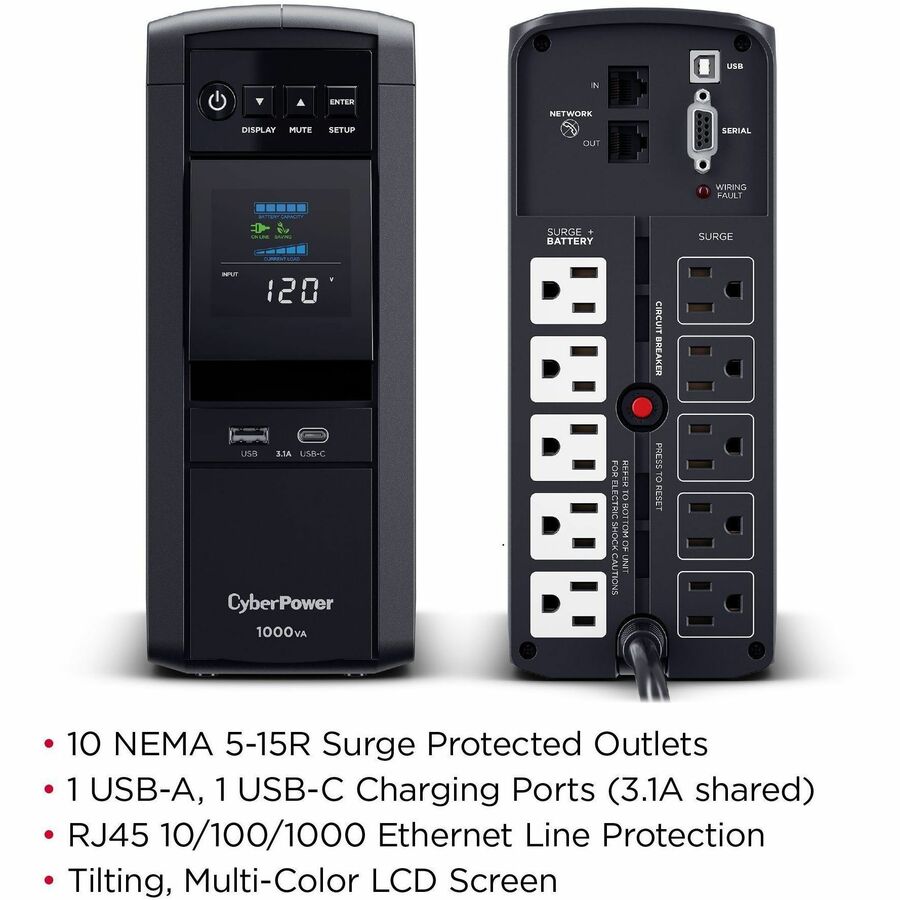 Alternate-Image2 Image for CyberPower CP1000PFCLCD PFC Sinewave UPS Systems