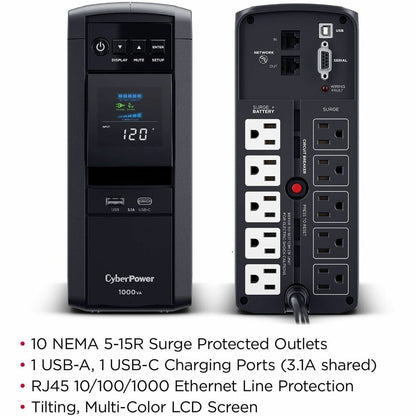Alternate-Image2 Image for CyberPower CP1000PFCLCD PFC Sinewave UPS Systems