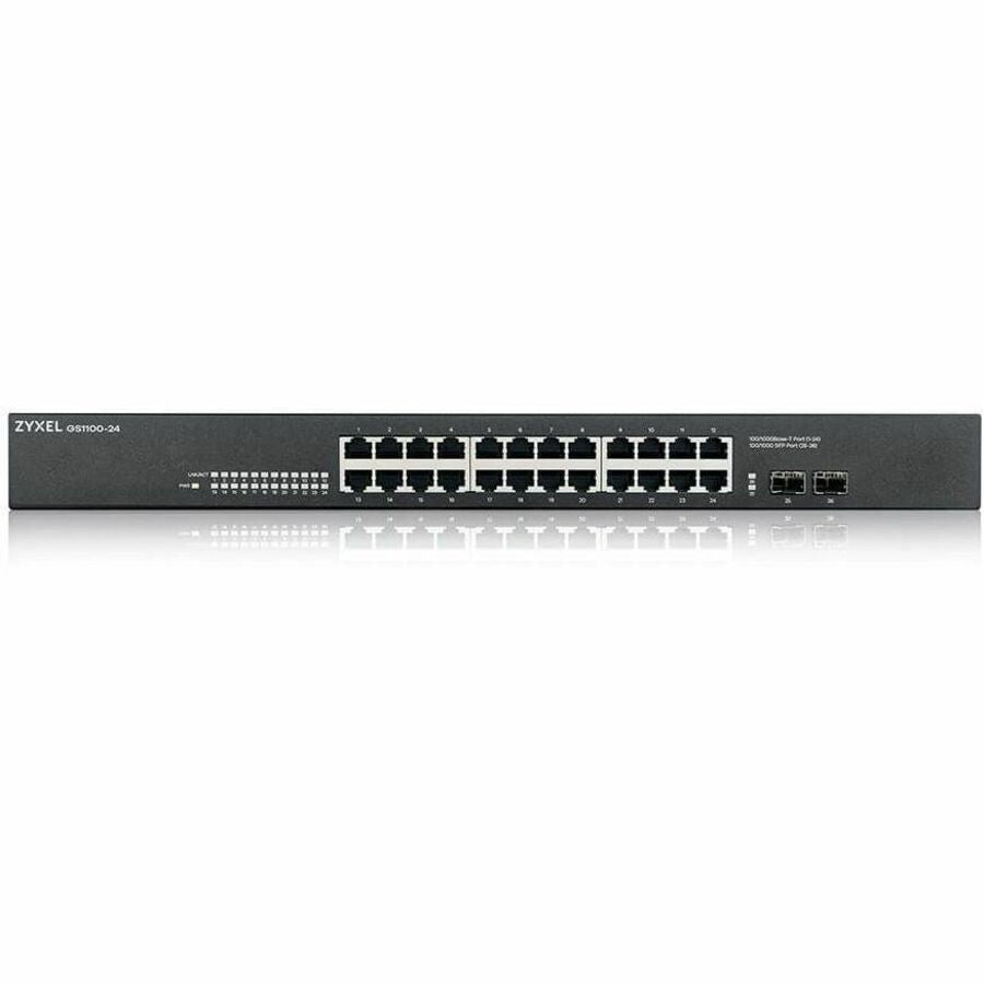 Alternate-Image2 Image for ZYXEL GS1100-24 24-Port Gigabit Ethernet Switch with 2 SFP Uplinks