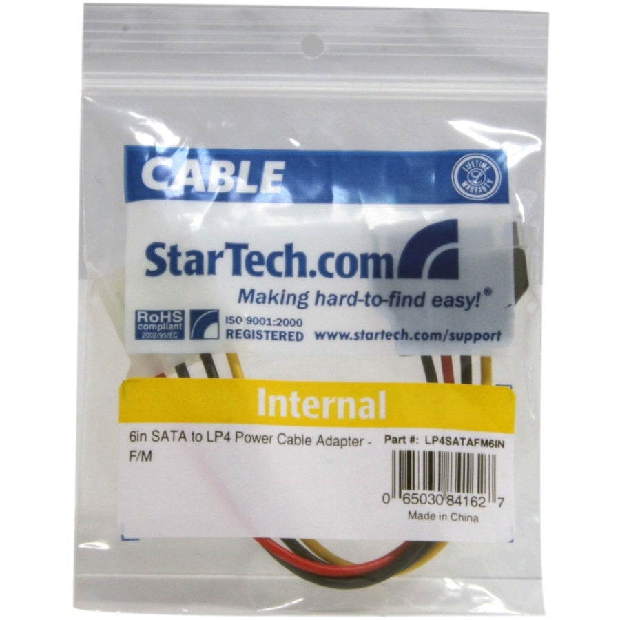 Alternate-Image1 Image for StarTech 6in SATA to LP4 Power Cable Adapter - F/M