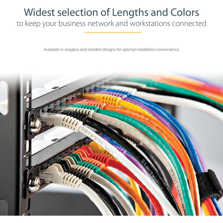Alternate-Image6 Image for StarTech.com 1ft CAT6 Ethernet Cable - Black Molded Gigabit - 100W PoE UTP 650MHz - Category 6 Patch Cord UL Certified Wiring/TIA