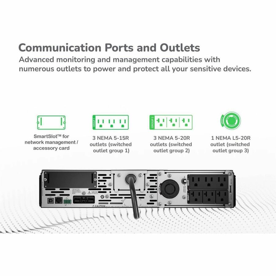 Alternate-Image8 Image for APC Smart-UPS X, Line Interactive, 2000VA, Rack/tower convertible 2U, 100V-127V, 3x 5-15R+3x 5-20R+1x L5-20R NEMA, SmartSlot, Extended runtime