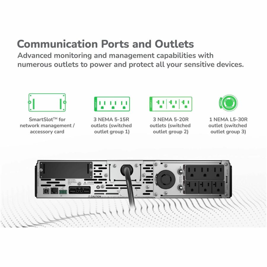 Alternate-Image6 Image for APC Smart-UPS X, Line Interactive, 3kVA, Rack/tower convertible 2U, 100V-127V, 3x 5-15R+3x 5-20R+1x L5-30R NEMA, SmartSlot, Extended runtime