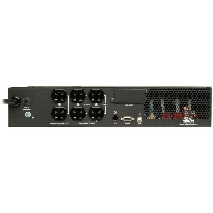 Rear Image for Eaton Tripp Lite Series SmartPro 120V 1kVA 800W Line-Interactive Sine Wave UPS, 2U Rack/Tower, Network Card Options, LCD, USB, DB9, 6 Outlets
