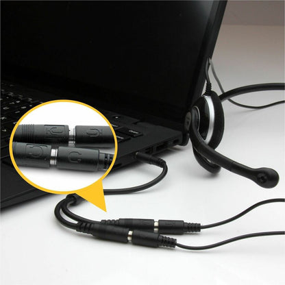 Alternate-Image4 Image for StarTech Headset adapter for headsets with separate headphone / microphone plugs - 3.5mm 4 position to 3 position and 2 position 3.5mm M/F