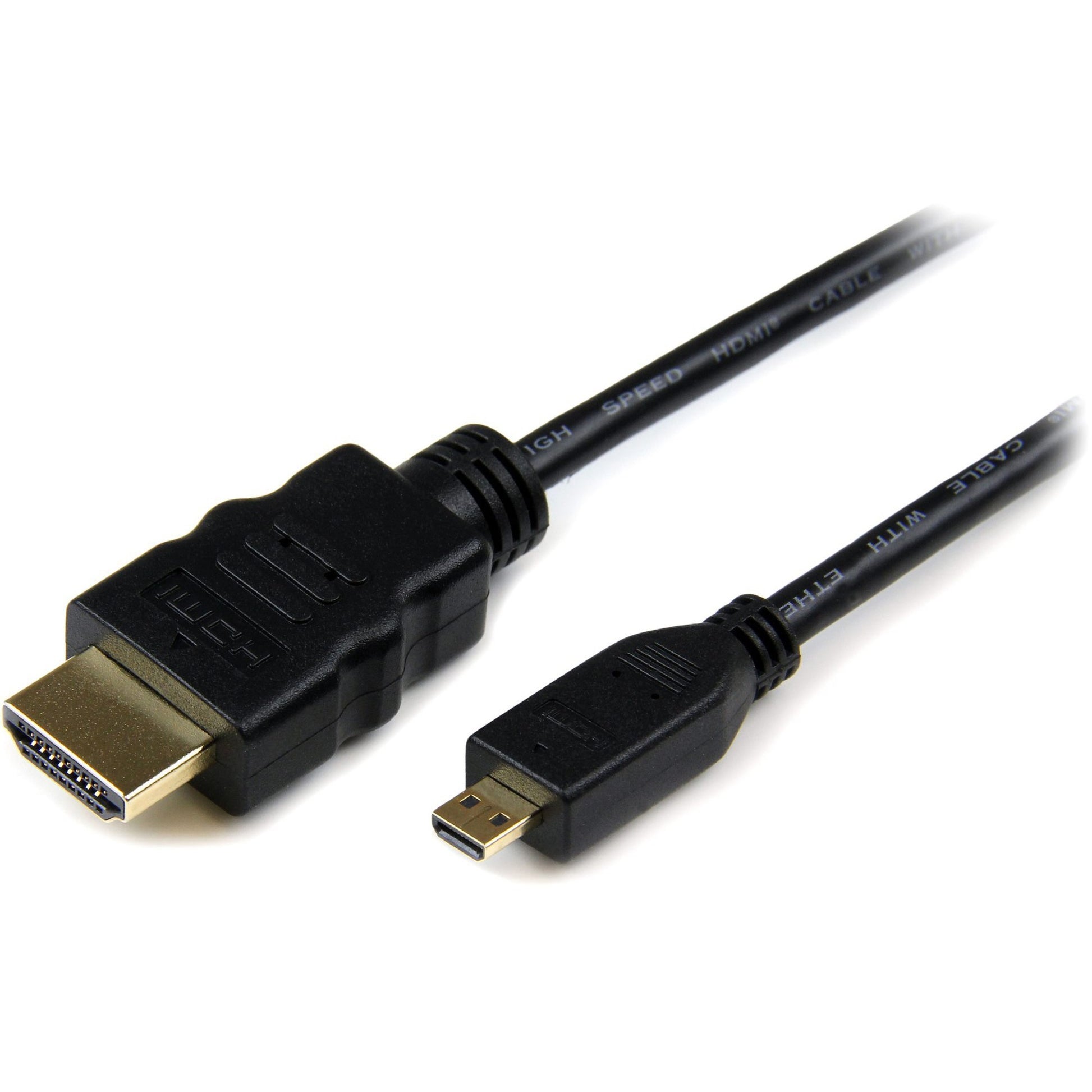 Main Image for StarTech.com 6ft Micro HDMI to HDMI Cable with Ethernet, 4K High Speed Micro HDMI Type-D Device to HDMI Monitor Adapter/Converter Cord