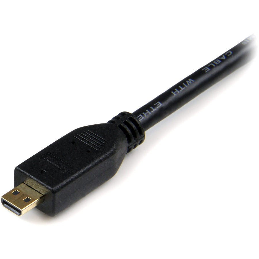Alternate-Image3 Image for StarTech.com 6ft Micro HDMI to HDMI Cable with Ethernet, 4K High Speed Micro HDMI Type-D Device to HDMI Monitor Adapter/Converter Cord
