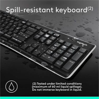 Alternate-Image5 Image for Logitech K270 Wireless Keyboard for Windows, 2.4 GHz Wireless, Full-Size, Number Pad, Black